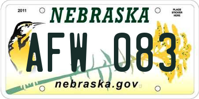 NE license plate AFW083