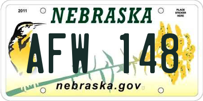 NE license plate AFW148