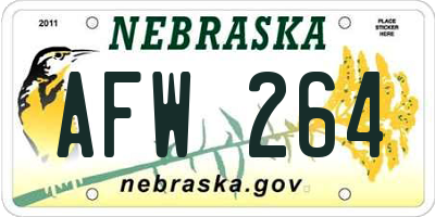 NE license plate AFW264