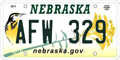 NE license plate AFW329