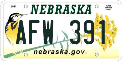 NE license plate AFW391