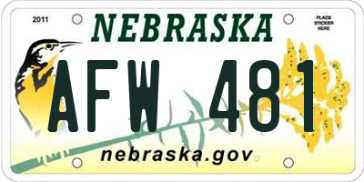 NE license plate AFW481