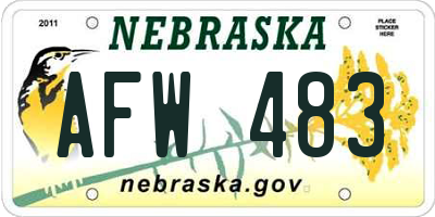 NE license plate AFW483