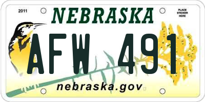 NE license plate AFW491