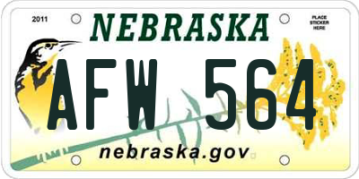 NE license plate AFW564