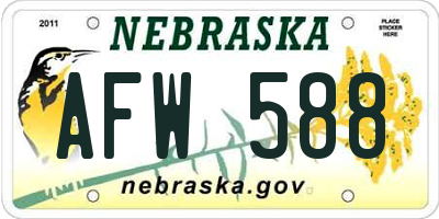 NE license plate AFW588