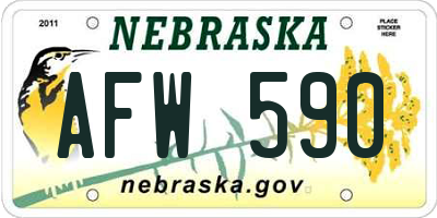 NE license plate AFW590