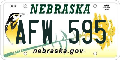 NE license plate AFW595