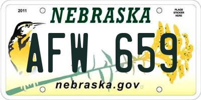 NE license plate AFW659