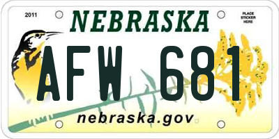 NE license plate AFW681