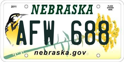 NE license plate AFW688
