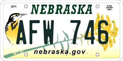 NE license plate AFW746