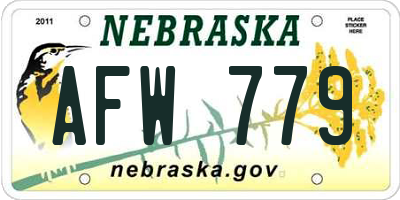 NE license plate AFW779