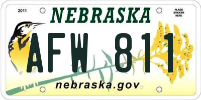 NE license plate AFW811