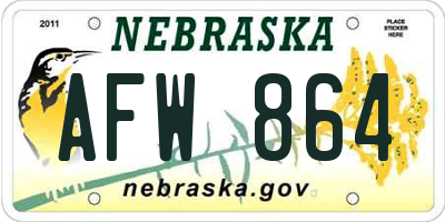 NE license plate AFW864