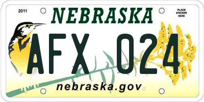 NE license plate AFX024