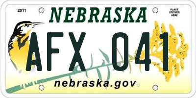 NE license plate AFX041