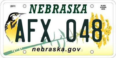 NE license plate AFX048