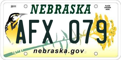 NE license plate AFX079