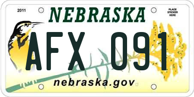 NE license plate AFX091