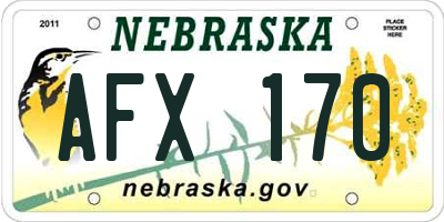 NE license plate AFX170