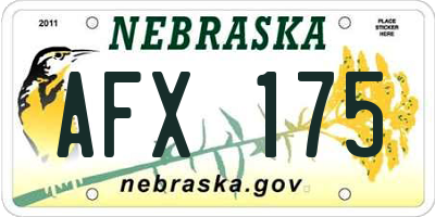 NE license plate AFX175