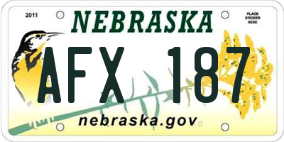 NE license plate AFX187