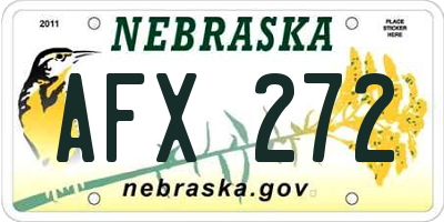 NE license plate AFX272