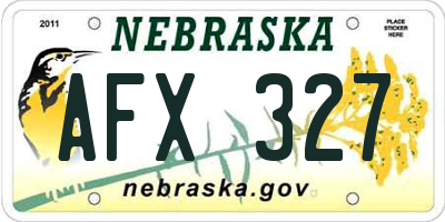 NE license plate AFX327