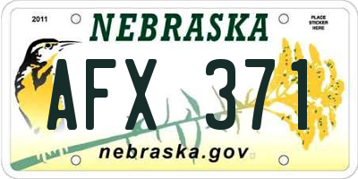 NE license plate AFX371