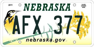 NE license plate AFX377