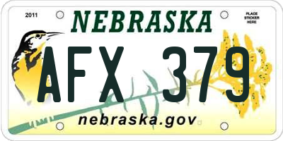 NE license plate AFX379