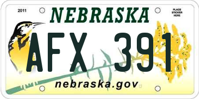 NE license plate AFX391