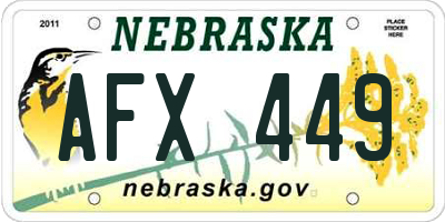 NE license plate AFX449