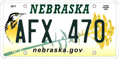 NE license plate AFX470