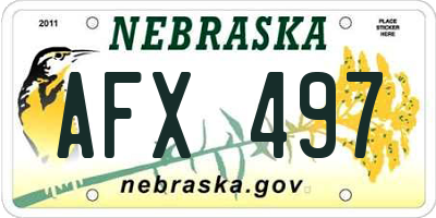 NE license plate AFX497