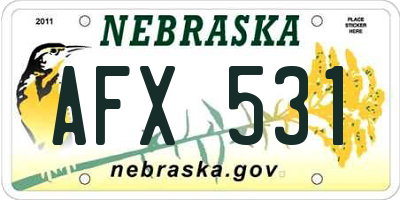 NE license plate AFX531