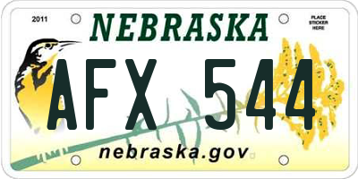 NE license plate AFX544