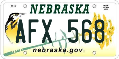 NE license plate AFX568