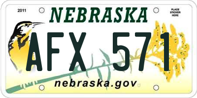 NE license plate AFX571