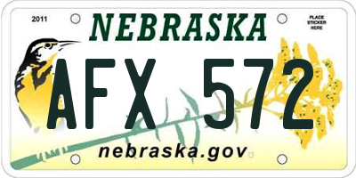 NE license plate AFX572