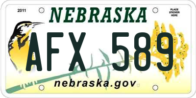 NE license plate AFX589