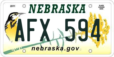 NE license plate AFX594