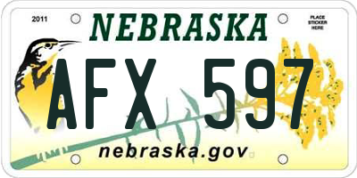 NE license plate AFX597