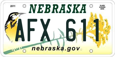 NE license plate AFX611