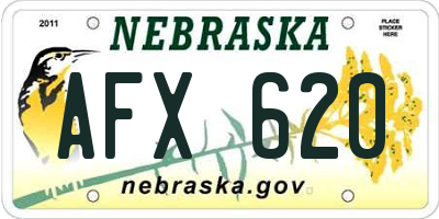 NE license plate AFX620