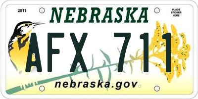 NE license plate AFX711