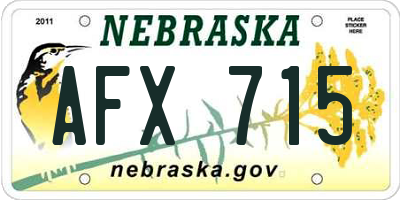 NE license plate AFX715