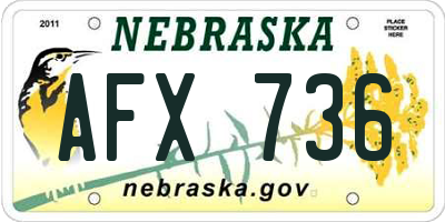 NE license plate AFX736