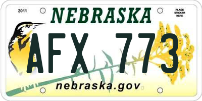 NE license plate AFX773